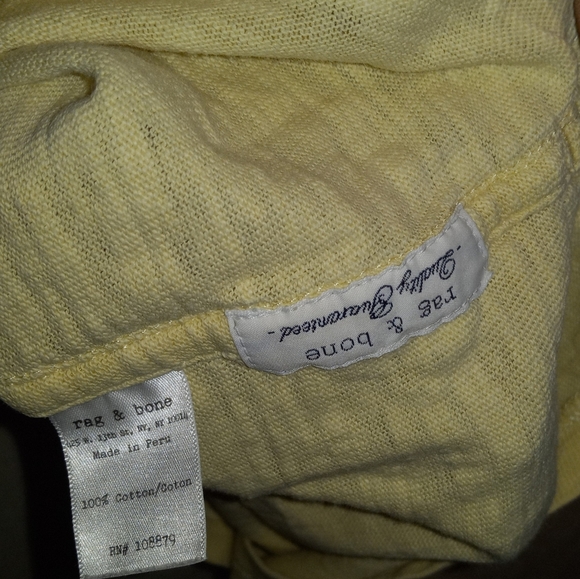 Rag & Bone Men's Yellow w/ White Collar Short Sleeve Polo / M - Picture 7 of 7